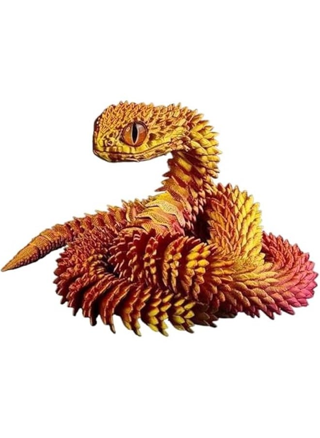 3D Printed Snake Toys 3D Printed Animals Snake Pet Movable Joint Fidget Toys， 3D Printed Animals Toy Adults Fidget Toys，3D Printed Fidget Toys for Home Office Decor (17.7‘ Red)