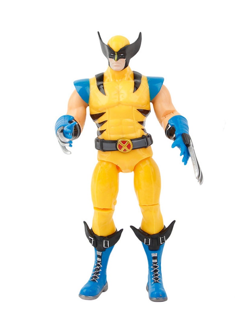 18cm Yellow Wolverine Figure Model, Movable Joints, Alliance Series Model Doll Trendy Toy Ornaments, Pvc Figure Model Toy Collection Gift Creative Cartoon Toy, Birthday Holiday Gift