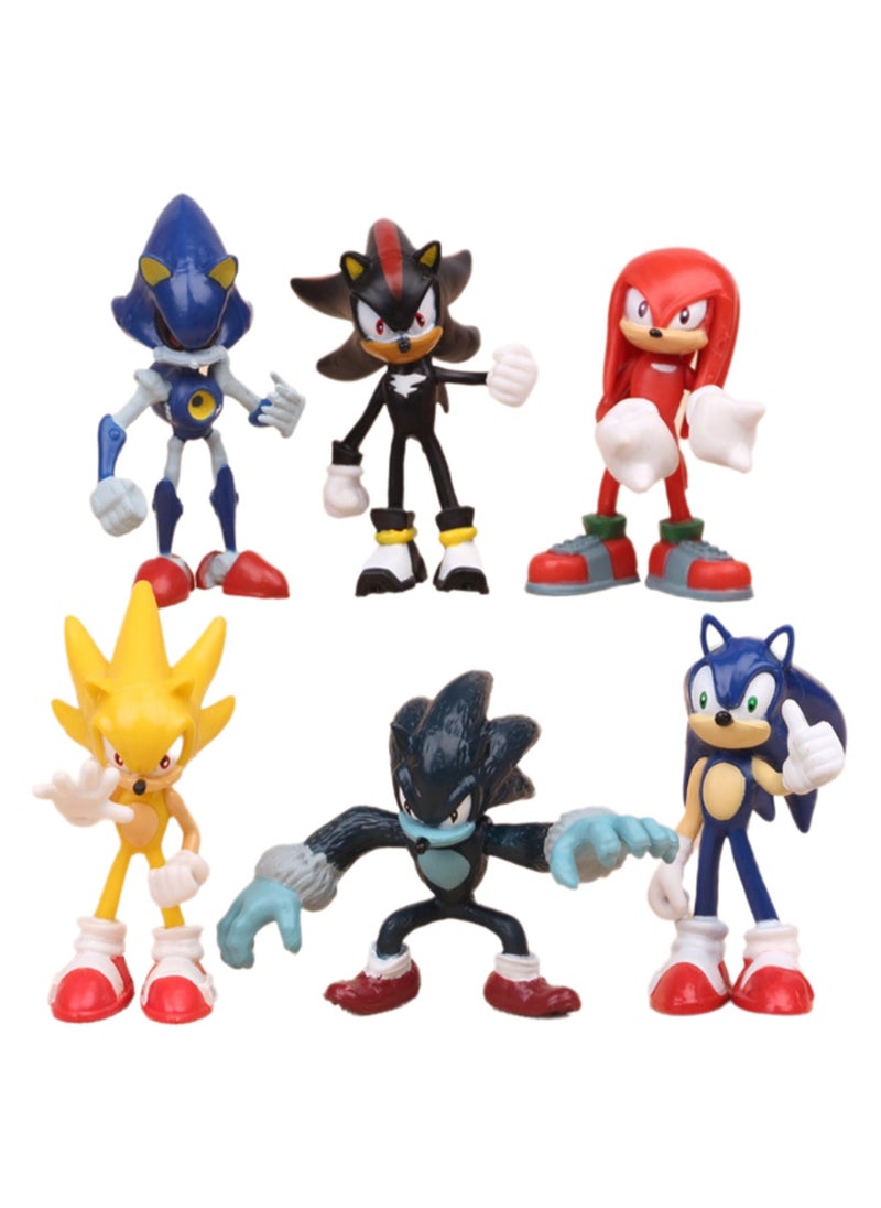 6 Sonic 2nd Generation Doll Models, Flying Mouse Game Action Figure Models, Trendy Toy Ornaments, Pvc Character Model Toys Collection Gifts Creative Cartoon Toys, Birthday Holiday Gifts