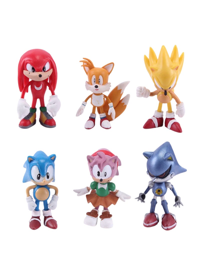 6 1st Generation Sonic Doll Models, Flying Mouse Game Action Figure Models, Trendy Toy Ornaments, Pvc Character Model Toys Collection Gifts Creative Cartoon Toys, Birthday Holiday Gifts