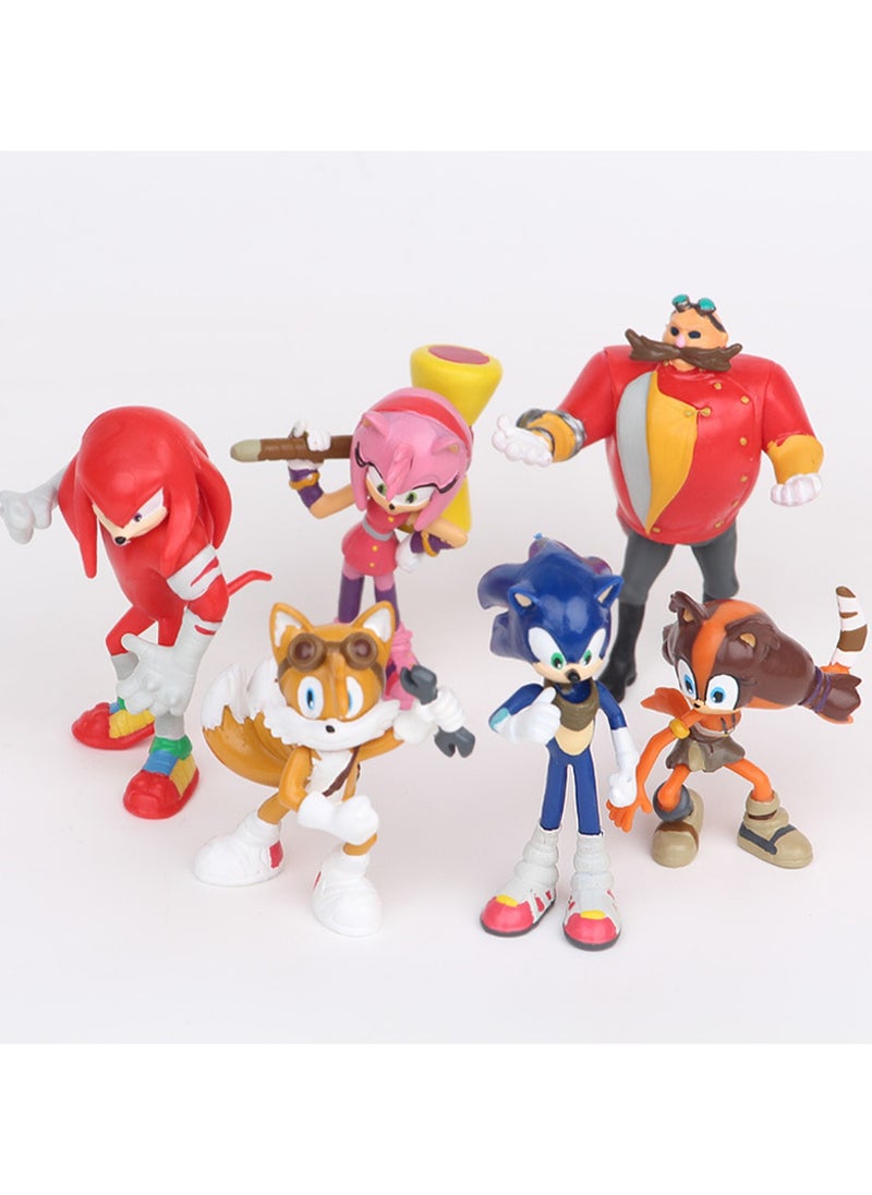 6 4th Generation Sonic Doll Models, Flying Mouse Game Action Figure Models, Trendy Toy Ornaments, Pvc Character Model Toys Collection Gifts Creative Cartoon Toys, Birthday Holiday Gifts