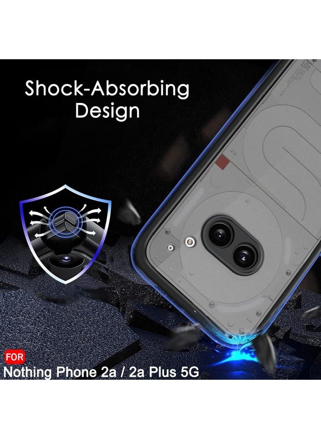 TheGiftKart Ultra-Hybrid Shockproof Back Cover Case for Nothing Phone 2a / 2a Plus 5G | Camera Protection Bump | Hard Back Cover for Nothing Phone 2A (PC & TPU, Smoked Matte Back, Black Sides)
