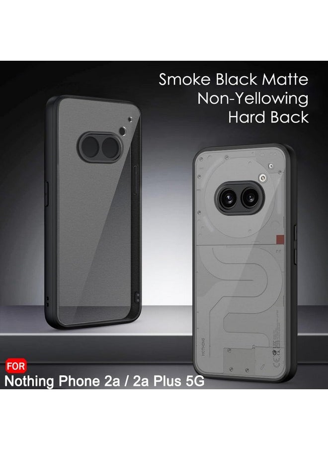 TheGiftKart Ultra-Hybrid Shockproof Back Cover Case for Nothing Phone 2a / 2a Plus 5G | Camera Protection Bump | Hard Back Cover for Nothing Phone 2A (PC & TPU, Smoked Matte Back, Black Sides)
