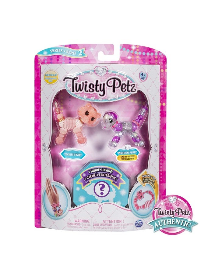 Twisty Petz, Series 2 3-Pack, Tickles Tiger, Pixiedust Puppy and Surprise Collectible Bracelet Set for Kids