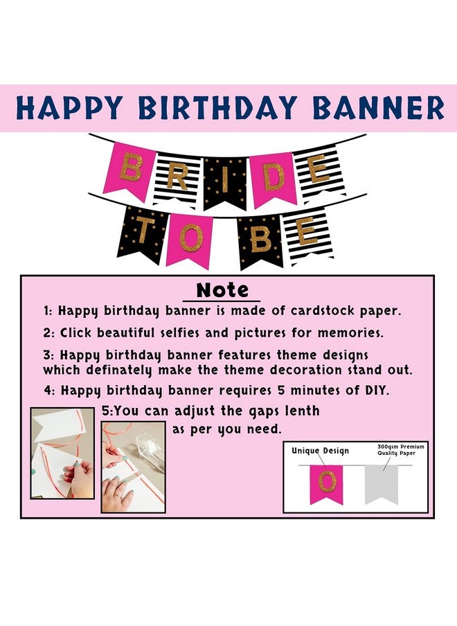 Party Propz Bachelorette Party Decorations - 24 Pcs Bride To Be Sash and Crown | Bride To Be Props | Bride To Be Banner | Bride To Be Decoration Set Combo With Crown | Bridal Shower Decorations Kit