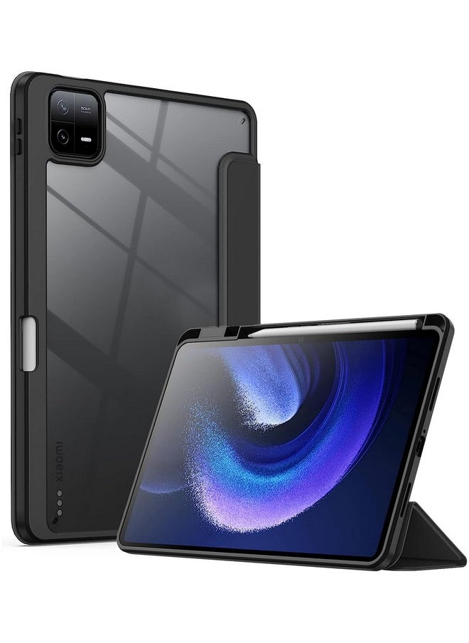 Robustrion Cover for Xiaomi Mi Pad 6 Cover Case 11 inch Hybrid Flip Stand Cover Case with Pen/Pencil Holder for Xiaomi Mi Pad 6 11 inch [Auto Sleep Wake Support] - Black