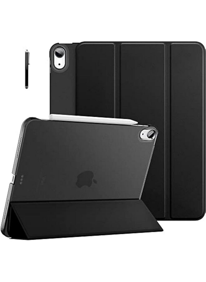 Robustrion Cover for iPad Air 5th Generation Cover / 4th Generation Smart Flip Case with Translucent Back - Black