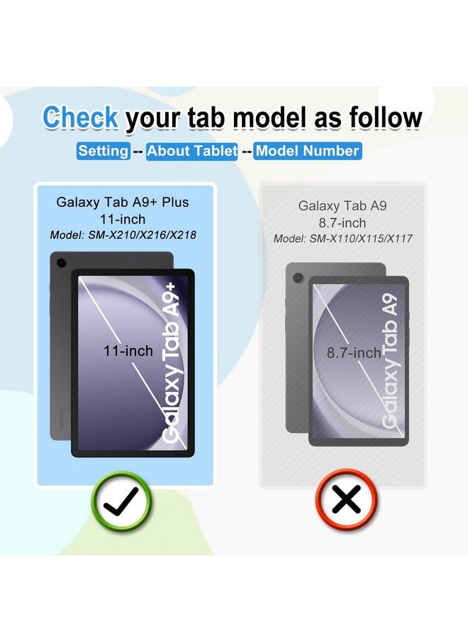 YRH for Galaxy Tab A9 Plus Case Kids 11-inch 2023, EVA Shockproof Cover for Samsung A9+ Plus Tablet Case, with Stand Handle Figures, SkyBlue