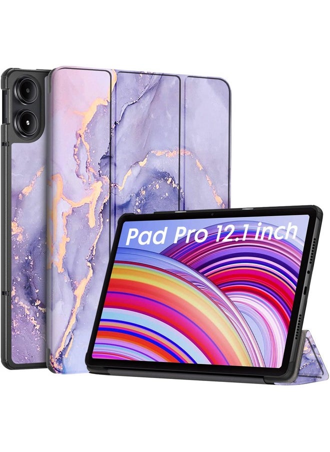 Robustrion Cover for Redmi Pad Pro 12.1 Cover Case, Trifold Flip Cover for Redmi Pad Pro 5G Tablet 12.1 inch [ Auto Sleep Wake Support] - Marble Lilac