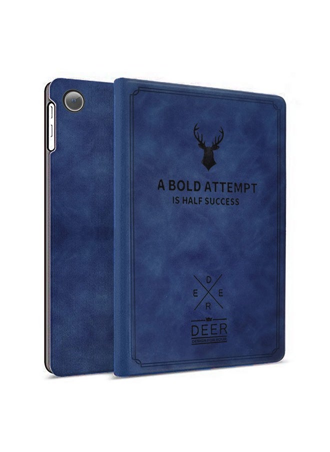 Robustrion Deer Pattern Flip Stand Case Cover for Samsung Galaxy Tab A8 10.5 inch [SM-X200/X205/X207] 2022 - Deer Blue