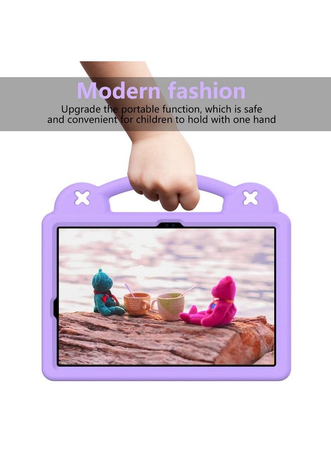 YRH for Galaxy Tab S9 FE 5G Case 10.9-inch Kids, EVA Boys Girls Stand Handle Cover for Samsung S9 FE/S9/S8/S7 Tablet Case, with DIY Cartoon Figures, Purple