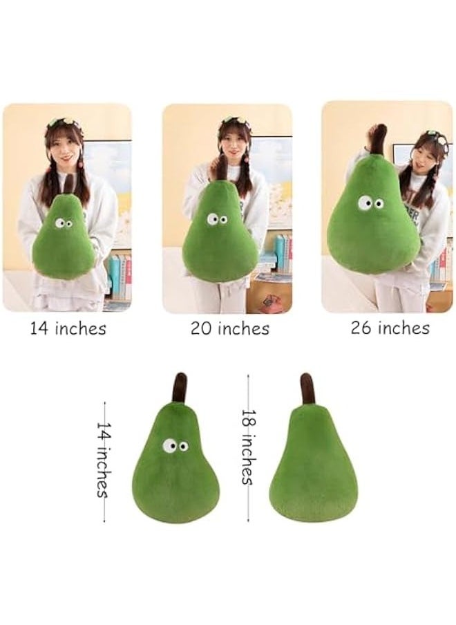 26“ Pear Stuffed Plush Pillow, Cute Stuffed Pear Fruit Collection Pillow Plush Sofa Cushion, Faux Pear Plush Doll Cozy Pillow, Gift for Kids and Adults (2.3 lbs Green 26 in)