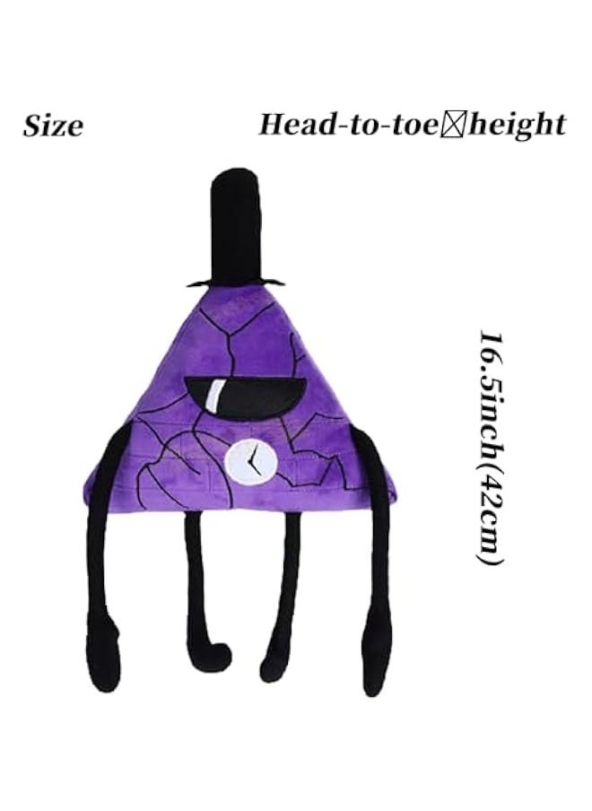 New 16.5'' Falls Bill Cipher Plush,Soft Stuffed Doll Plushies for Boys and Girls (Purple)