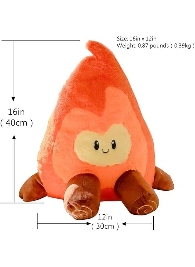 Flame Plush Toy，Smiling Fun Filled Flame Pillow, 16 Plush Flame Character Stuffed Toy Pillow, Soft Plush Toy for Children's Birthday Gift (Smile)