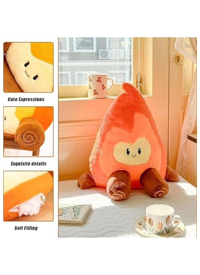 Flame Plush Toy，Smiling Fun Filled Flame Pillow, 16 Plush Flame Character Stuffed Toy Pillow, Soft Plush Toy for Children's Birthday Gift (Smile)