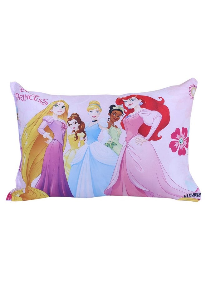 Kuber Industries Disney Princess Design Baby Pillow|Polyester Super Soft Kids Pillow for Sleeping & Travel,12 x 18 Inch,(Pink)