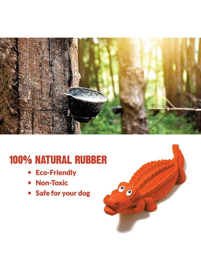 Goofy Tails Dog Toys, Natural Rubber Crocodile Chew Toys for Dogs, Non-Toxic Squeaky Toys for Dogs, Dog Toy for All Breeds, Safe Toys for Dog, Dogs Toys for Aggressive Chewers