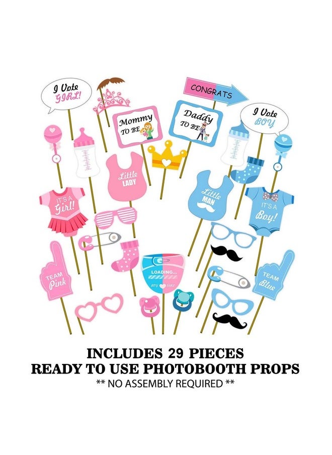 Party Propz Baby Shower Props for Photoshoot- 29pcs Props for Baby Shoot | Mom to Be Props | Baby Shower Props for Photoshoot | Baby Shower Decoration Items | Maternity Photoshoot Props (Cardstock)