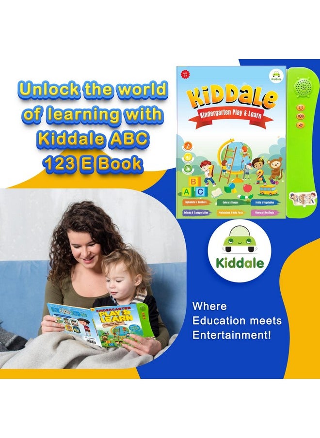 Kiddale ABC,123 E Book for Kids| Interactive Children Book| Musical Electronic Sound Book| Gift for 1,2, 3+ Years Baby|E Learning Book| Smart Intelligent Activity Book| Nursery Rhymes| Talking Book