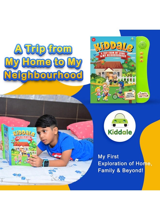 Kiddale First 100+ Words Picture & Audio Book with Rhymes and Stories| Boost Toddler Vocabulary in 30 min Through Self-Learning Audio