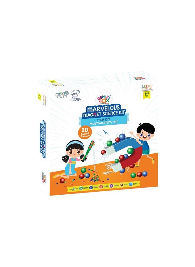 Genius Box Play some Learning Educational Toy for 5+ Year Age Marvelous Magnet Science Kit STEM DIY Learning 20 Multi Activity kit