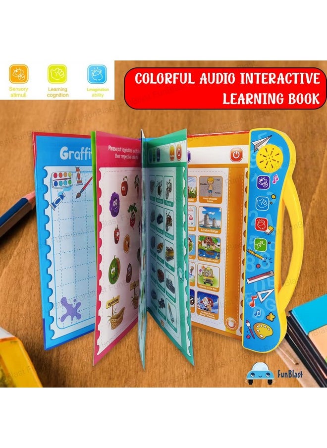 FunBlast Interactive Children Book -Musical English Educational Phonetic Learning Book for 3 + Year Kids, Boys, Toddlers (Multicolor) (Intelligence Book)