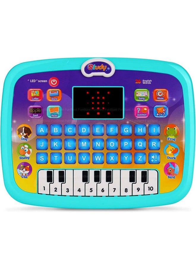 FunBlast Laptop for Kids, Learning Computer for Kids, Laptop Toy, ABC Learning Computer for 3 Year Old Boys and Girls Learning Alphabet and Numbers with Piano, LED Display & Music (Green)