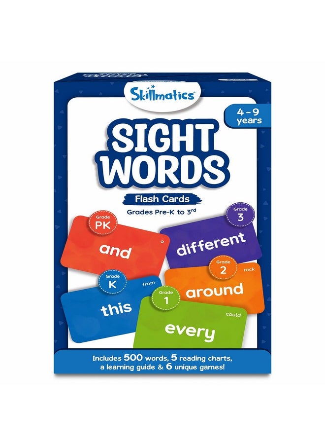 Skillmatics Flash Cards - 500 Sight Words, for Preschool (Pre-K), Kindergarten,1st, 2nd, 3rd Grade, Includes The Dolch & Fry Word List & 6 Unique Games