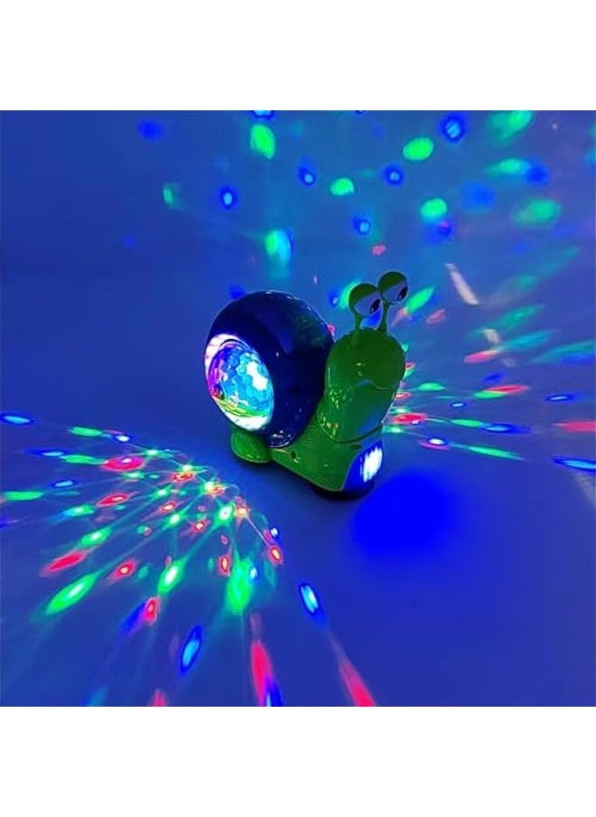 Luminous Snail Toy,Snail Toy for Baby,Electric Snail Crawling Toy,Light up + Music + Crawling Snail Baby Toy,Happy Hour, Great Atmosphere,Gifts for Children(Green)