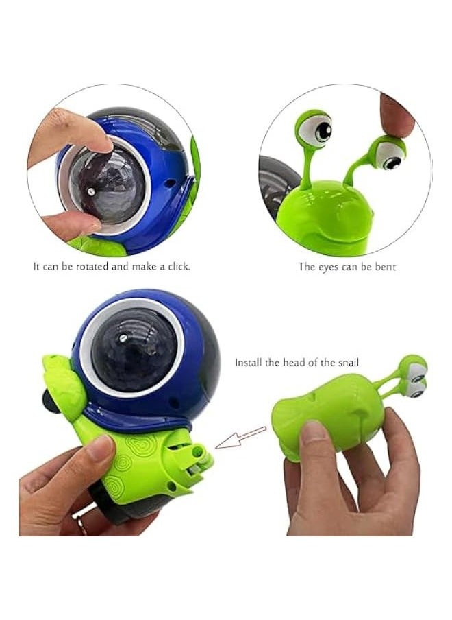 Luminous Snail Toy,Snail Toy for Baby,Electric Snail Crawling Toy,Light up + Music + Crawling Snail Baby Toy,Happy Hour, Great Atmosphere,Gifts for Children(Green)