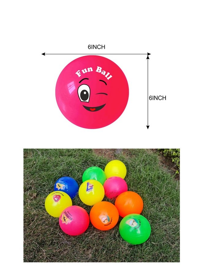 jaspo Fun Ball Colorful Printed Educational Toy Scented Ball for Kids, Inflatable Soft PVC/Rubber Perfect Size for Indoor/Outdoor Play - Multicolor (Count Ball Set (10 Pcs))