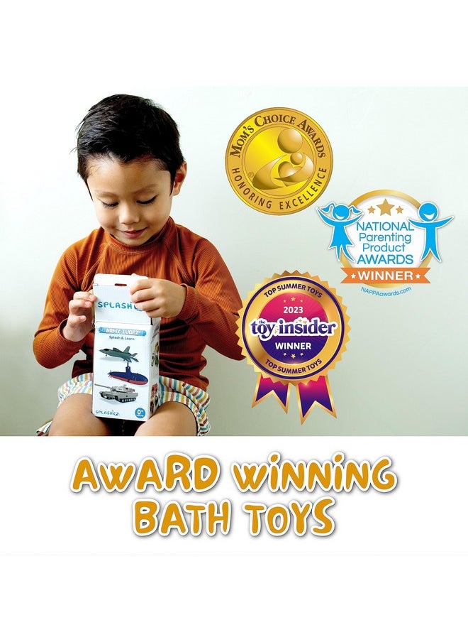 Mold Free Bath Toys For Babies And Toddlers, No Hole Bath Toys, Army Bath Toys No Mold For Tub, Beach, Pool, Bpa-Free, Safe, Fun Infant Baby Bath Toys No Holes 0 1-3 6 12 18 Month