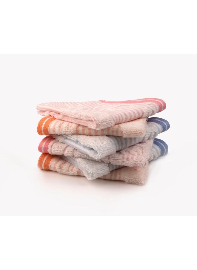 Uber World Face Towels for Women Girls Jacquared Line Pattern Cotton Pack of 6