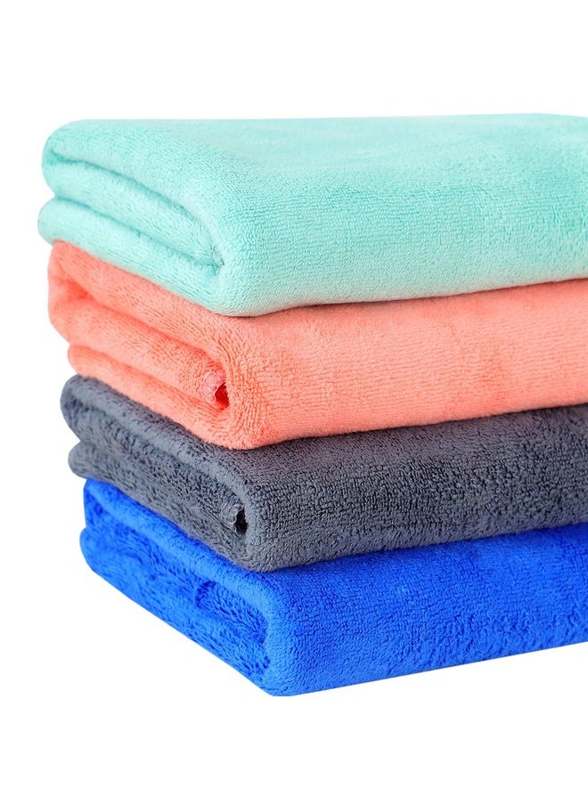 Yellow Weaves Super Soft Microfiber Hand Towels, Gym & Workout Towels 400 GSM, Set of 4, Multicolour