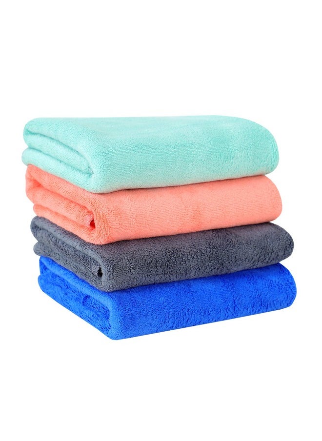 Yellow Weaves Super Soft Microfiber Hand Towels, Gym & Workout Towels 400 GSM, Set of 4, Multicolour