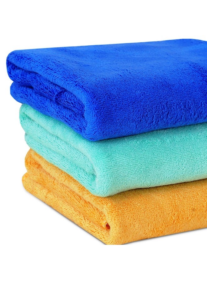 Yellow Weaves Super Soft Microfiber Hand Towels, Gym & Workout Towels 400 GSM(3 Pieces, Multi Colors)