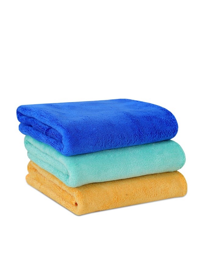 Yellow Weaves Super Soft Microfiber Hand Towels, Gym & Workout Towels 400 GSM(3 Pieces, Multi Colors)
