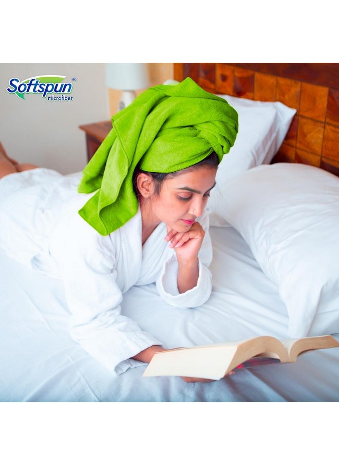 SOFTSPUN Microfiber Bath & Hair Care Towel Set of 1 Piece, 60x120 Cms (Green). Super Soft & Comfortable, Quick Drying, Ultra Absorbent in Large Size.
