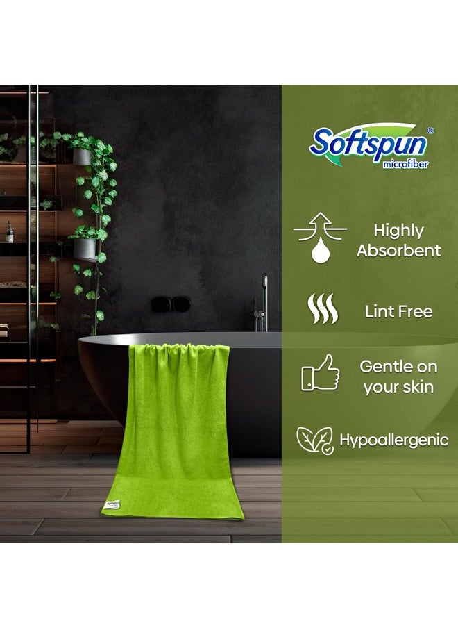 SOFTSPUN Microfiber Bath & Hair Care Towel Set of 1 Piece, 60x120 Cms (Green). Super Soft & Comfortable, Quick Drying, Ultra Absorbent in Large Size.