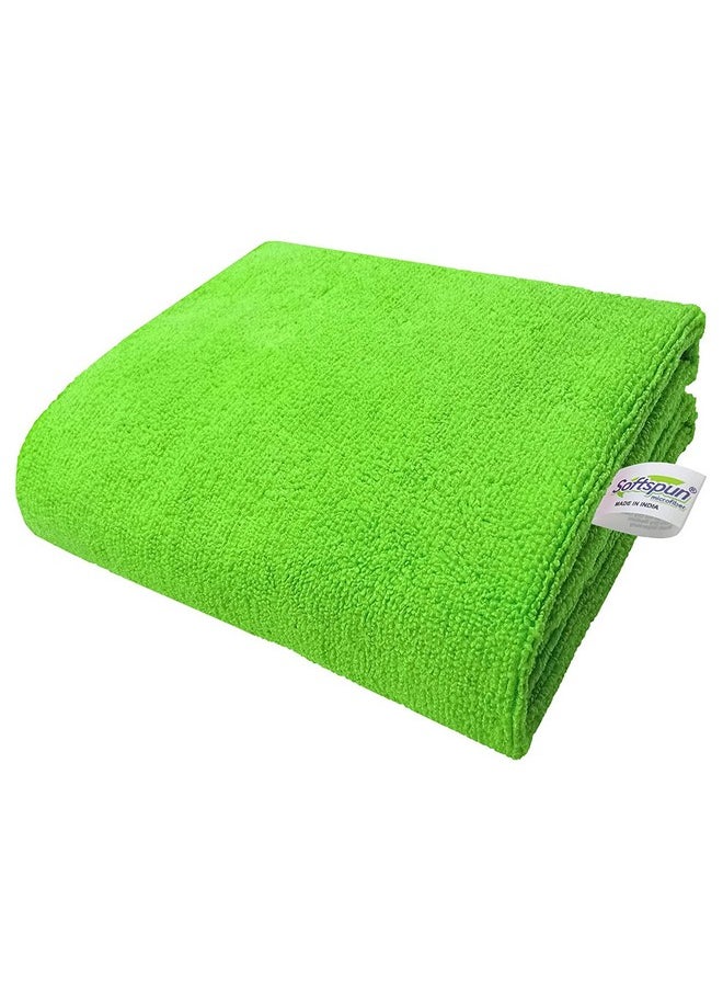 SOFTSPUN Microfiber Bath & Hair Care Towel Set of 1 Piece, 60x120 Cms (Green). Super Soft & Comfortable, Quick Drying, Ultra Absorbent in Large Size.