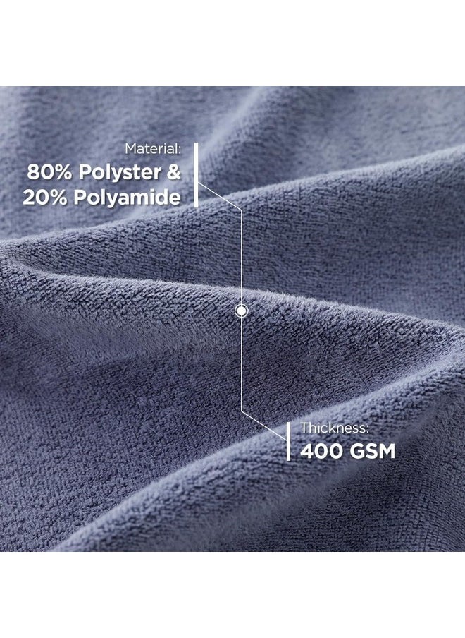 Homestic Face Towel | Microfiber Hand Towel | Antibacterial Face Towel | Hair & Face Towel for Man | 400 GSM Towel | SHXS40601 | SHXS.. | Pack of 2 | Gray & Blue