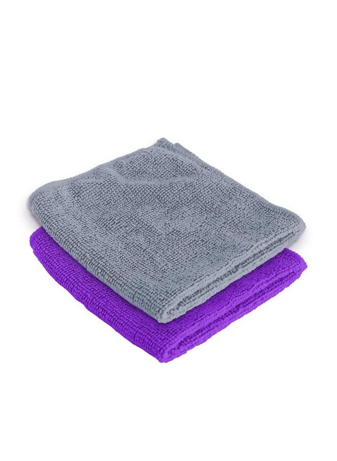Homestic Face Towel | Microfiber Hand Towel | Antibacterial Face Towel | Hair & Face Towel for Man | 400 GSM Towel | SHXS40602 | SHXS40601 | Pack of 2 | Purple & Gray
