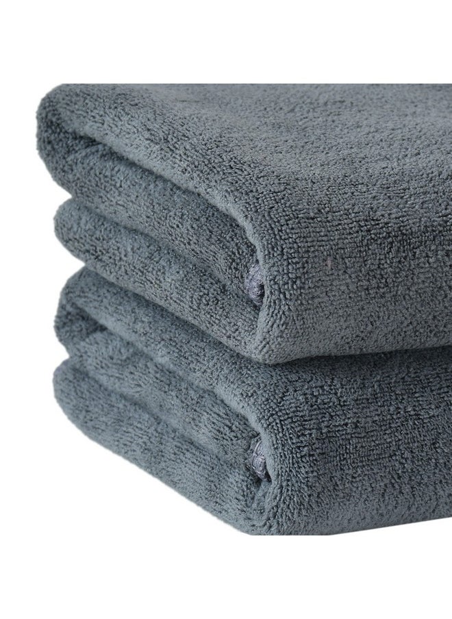 Yellow Weaves Super Soft Microfiber Hand Towels, Gym & Workout Towels 400 GSM, Pack of 2, Grey