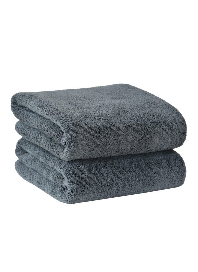 Yellow Weaves Super Soft Microfiber Hand Towels, Gym & Workout Towels 400 GSM, Pack of 2, Grey