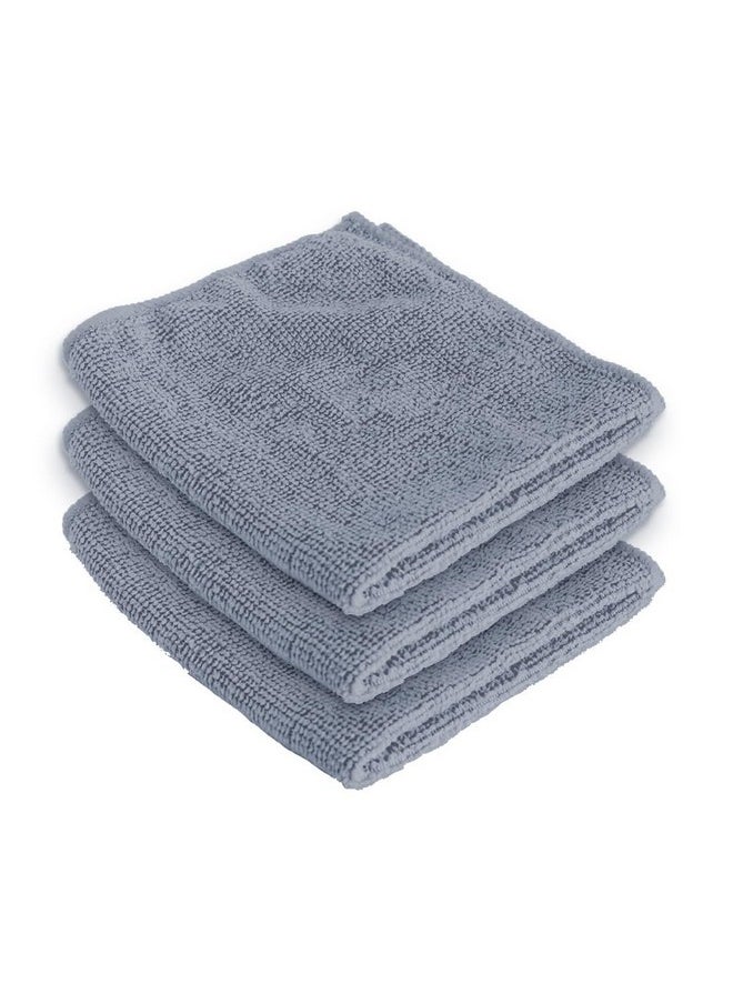 Homestic Face Towel | Microfiber Hand Towel | Antibacterial Face Towel | Hair & Face Towel for Man | 400 GSM Towel | SHXS40601 | Pack of 3 | Gray