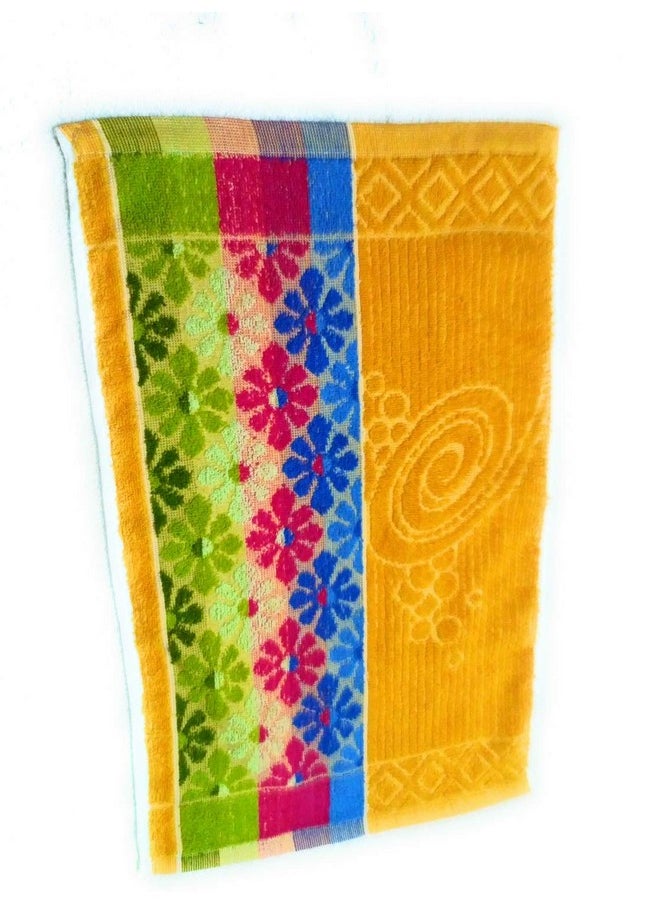 Cotton Colors Floral Design Hand Towels (Medium, Multicolor, Pack of 8)_t003