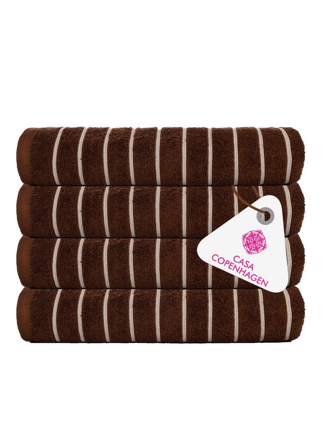 Casa Copenhagen - Egyptian Cotton Estatic 4 Pcs Face Towel (30 X 30cm) Colour : Brown