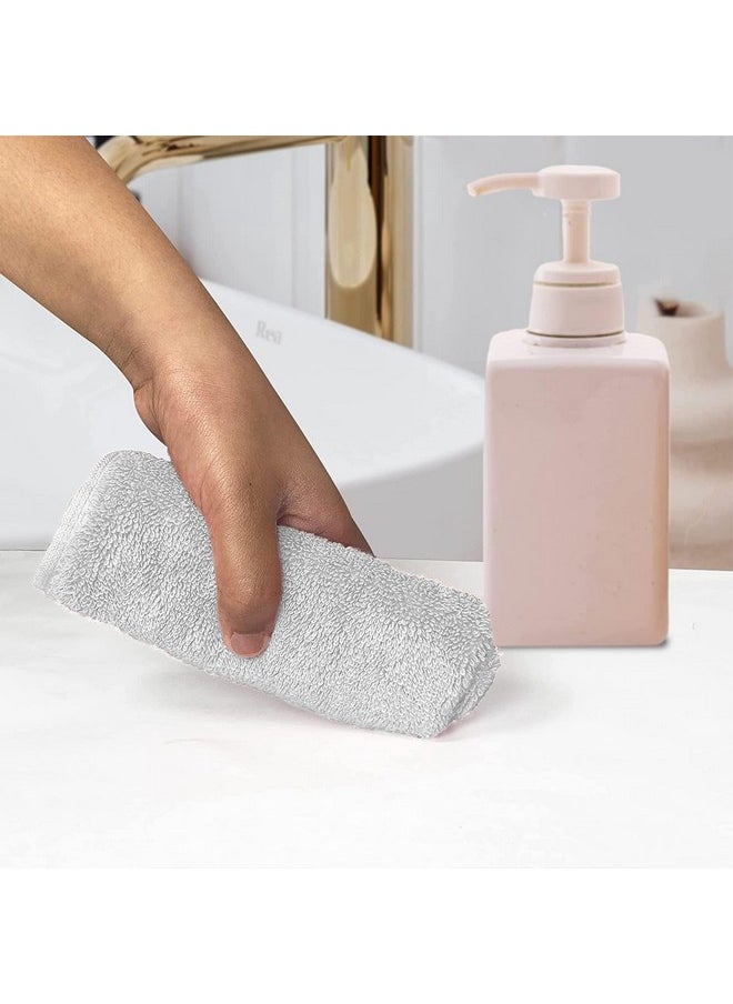 HEELIUM Bamboo Face Towel | Ultra Absorbent & Odour-Free | 3X Softer Than Cotton Towels | 30 x 30 cm - 600 GSM | Pack of 3 - Light Grey, Grey, White