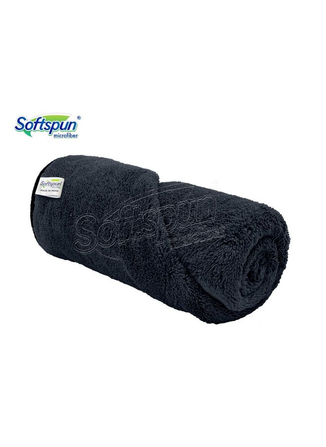 SOFTSPUN Microfiber Bath Towel 1 pc 60x120cm 280GSM Grey! Ultra Absorbent Super Soft & Comfortable Quick Drying for Men & Women Daily Use Extra Large Size Unisex.