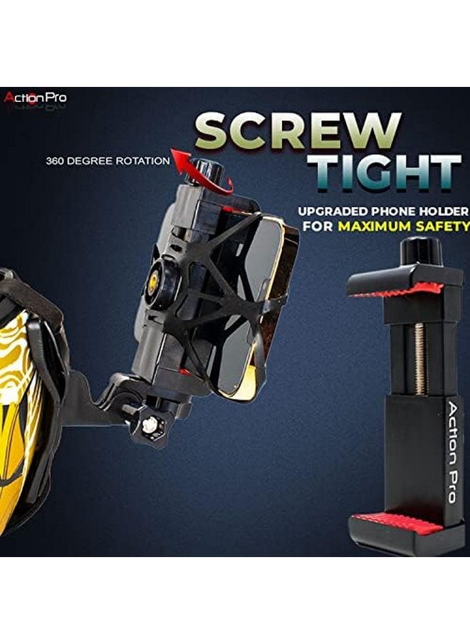 Pro Made In India Helmet Chin Strap Mount Compatible For Mobile Gopro-13/12/11/10/9/8/7/6/5/4/3+/3 /Sjcam/Dji Insta-360 X3